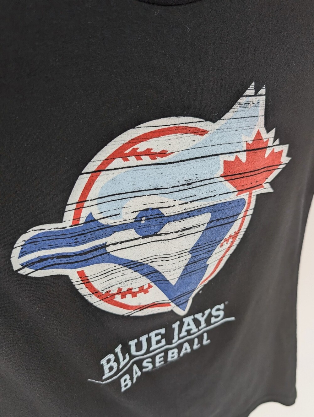 Genuine Merchandise Black Tee with Red & Blue MLB Logo Toronto Blue Jays - Picture 4 of 5